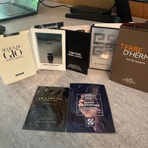 Men’s Cologne + Skincare Sample Lot High End Bundle Hermes Givenchy Tom Ford ++